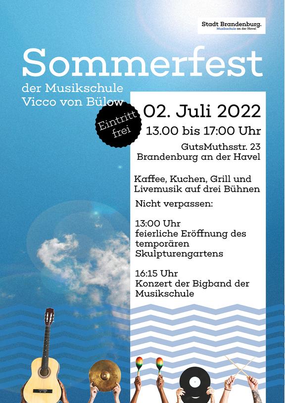 Das Plakat zum Sommerfest am 02. Juli 2022