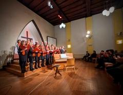 Der Extra Chor unter der Leitung von Karsten Drewing in der Hofkirche bei der ersten Vokalnacht in Brandenburg an der Havel